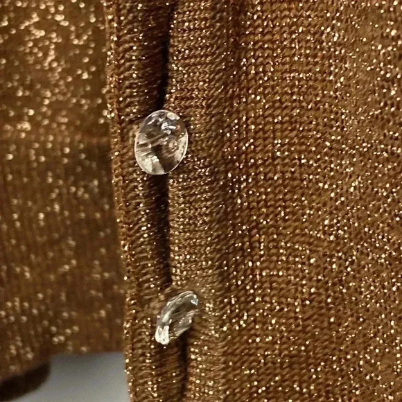 LANE BRYANT WO SIZE 26/28 BRONZE METALLIC HOLIDAY FORMALTOP TURTLENECK KEYHOLE - Picture 8 of 14